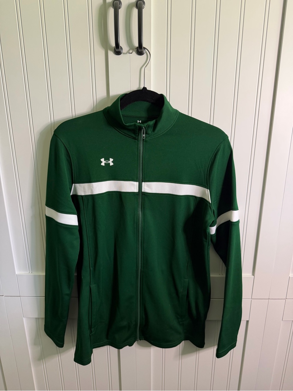 Under Armour Women’s Green Full-Zip Track Jacket with White Stripe